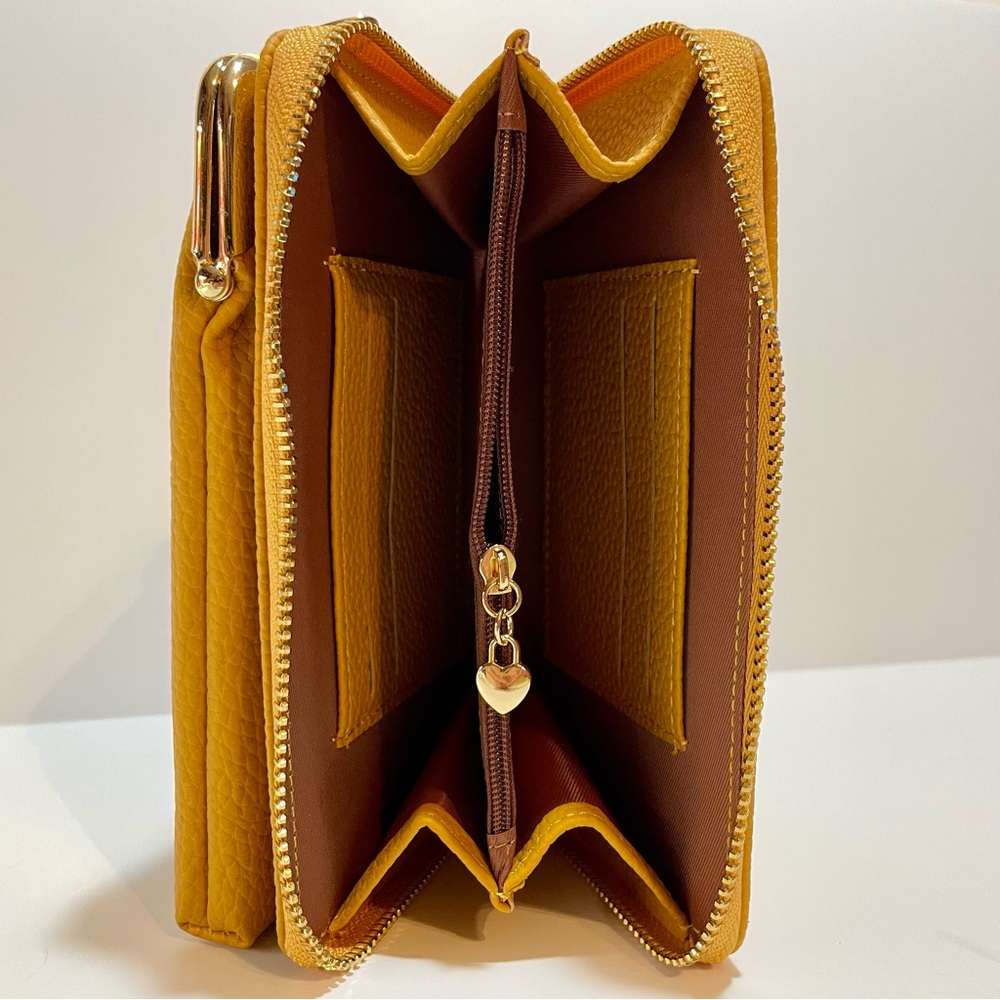 Beallery Yellow Wallet or Small Crossbody Purse Organizer NWOT - Picture 8 of 10